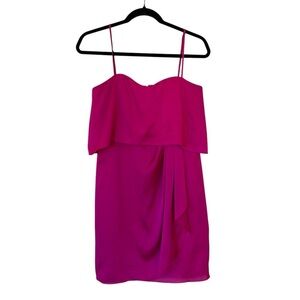 Max & Cleo Magenta Layered Chiffon Dress Sz 4 NWT Spaghetti Strap Cocktail Party